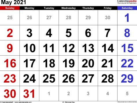 May 18 2021 Calendar